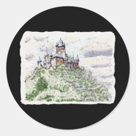 Kasteel Cochem in Duitsland Ronde Sticker