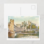 Kasteel Conwy uit de oude doos Briefkaart (Voorkant / Achterkant)