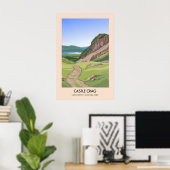 Kasteel Crag Berg Lake District Reisposter Poster (Thuiskantoor)