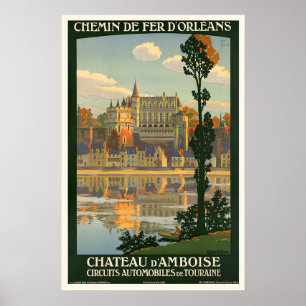 Kasteel d'Amboise Frankrijk Vintage Reisposter Poster