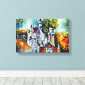 KASTEEL door Leonid Afremov Canvas Afdruk (Insitu (Houten vloer))