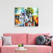 KASTEEL door Leonid Afremov Canvas Afdruk (Insitu (Woonkamer))