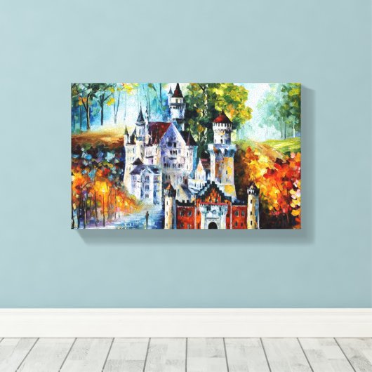 KASTEEL door Leonid Afremov Canvas Afdruk (Insitu (Houten vloer))