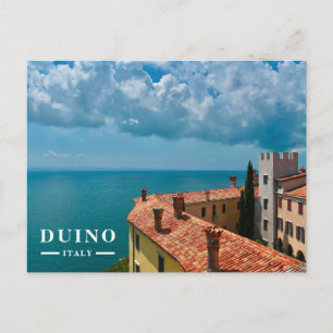 Kasteel Duino Terracotta Daken Adriatische Zee Uit Feestdagenkaart