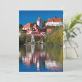 Kasteel en abdij aan de rivier bedankkaart (Staand voorkant)