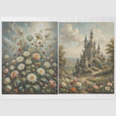 Kasteel en Bloemen 2design -Decoupage- Tissuepapier (Voorkant)