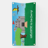 Kasteel en Draak Thema Feest Spandoek (Verticaal)
