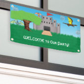 Kasteel en Draak Thema Feest Spandoek (Buitenkant Gebouw)
