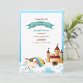 Kasteel en Eenhoring Uitnodiging (Staand voorkant)