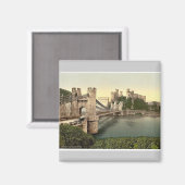 Kasteel en hangbrug, Conway (d.w.z. Conwy), Magneet (Voorkant / Achterkant)