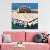 Kasteel en haven van Paphos Canvas Afdruk (Insitu (Woonkamer))