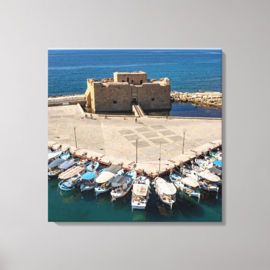 Kasteel en haven van Paphos Canvas Afdruk (Voorkant)