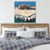 Kasteel en haven van Paphos Canvas Afdruk (Insitu (Slaapkamer))