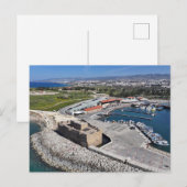 Kasteel en haven van Paphos met vuurtoren Briefkaart (Voorkant / Achterkant)