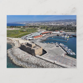 Kasteel en haven van Paphos met vuurtoren Briefkaart