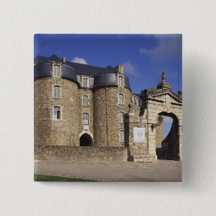 Kasteel en museum, Boulogne, Pas-de-Calais, Vierkante Button 5,1 Cm