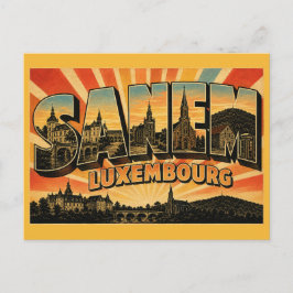 Kasteel en platteland van Sanem Luxemburg Briefkaart