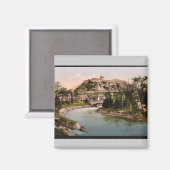 Kasteel en rivier, Lourdes, Pyreneeën, Frankrijk v Magneet (Voorkant / Achterkant)