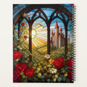 Kasteel en Rozen Glas in lood Venster Planner (Achterkant)