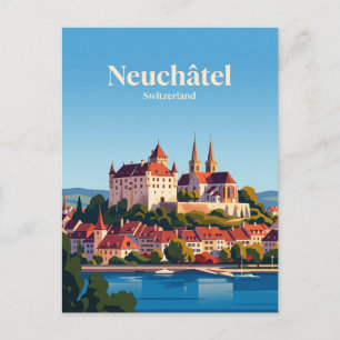 Kasteel en Stiftskerk, Neuchâtel Briefkaart