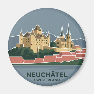 Kasteel en Stiftskerk Zwitserland Magneet