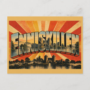 Kasteel Enniskillen Noord-Ierland Vintage Reis Briefkaart