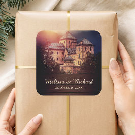Kasteel Favor met Vintage Landelijke Sprookjesstij Vierkante Sticker