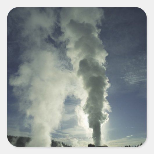 Kasteel Geyser, Yellowstone National Park Vierkante Sticker (Voorkant)