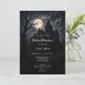 Kasteel Gotische Halloween Bruiloftsuitnodiging Kaart (Staand voorkant)