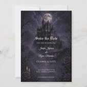 Kasteel gotische trouw save the date uitnodiging (Voorkant)