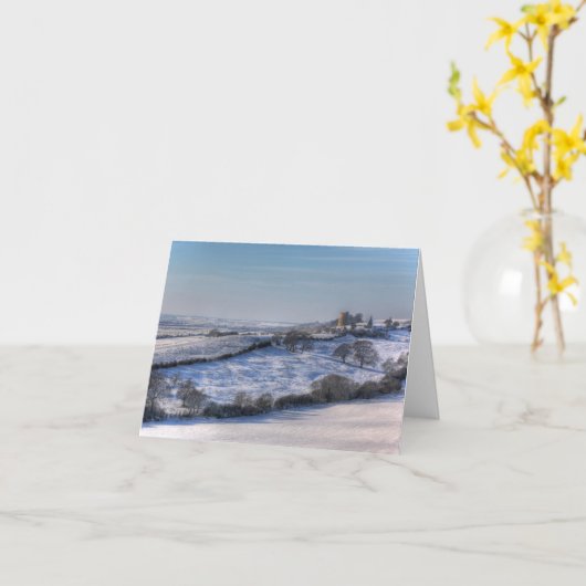 Kasteel Hadleigh in de Kaart van de sneeuwkerst (Gele Bloem)