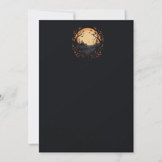 Kasteel Halloween Feestuitnodiging Kaart (Achterkant)