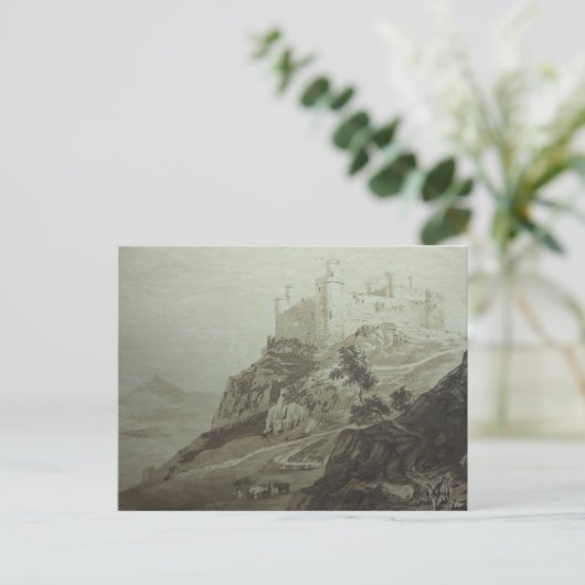 Kasteel Harlech - Paul Sandby - c1800 Briefkaart (Staand voorkant)