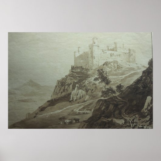 Kasteel Harlech - Paul Sandby - c1800 Poster (Voorkant)