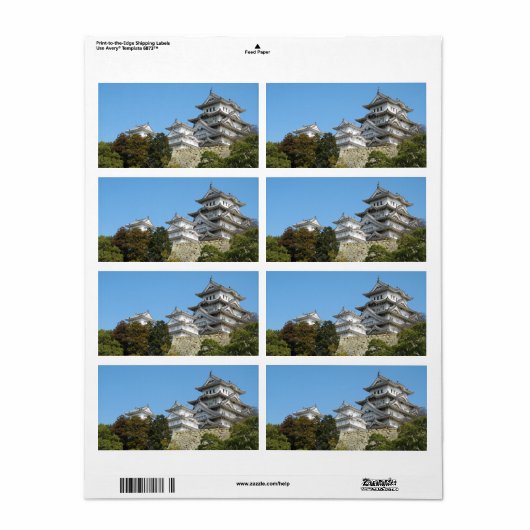 Kasteel Himeji 姫路城, Hyogo, Japan Etiket (Full Sheet)
