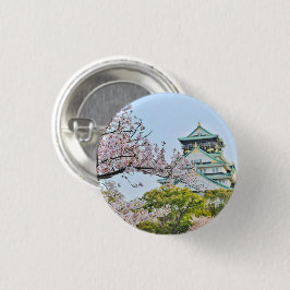 Kasteel Himeji met kersenbloesems Japan Ronde Button 3,2 Cm