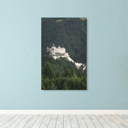 Kasteel Hohenwerfen Canvas Afdruk (Insitu (Houten vloer))