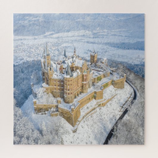 Kasteel Hohenzollern: besneeuwd Duitsland. Legpuzzel (Verticaal)