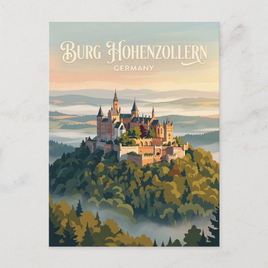 Kasteel Hohenzollern Duitsland Briefkaart (Voorkant)