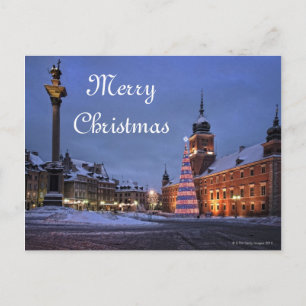Kasteel in de tijd van Kerstmis Feestdagenkaart