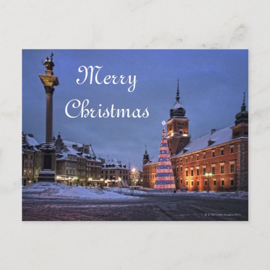 Kasteel in de tijd van Kerstmis Feestdagenkaart (Voorkant)