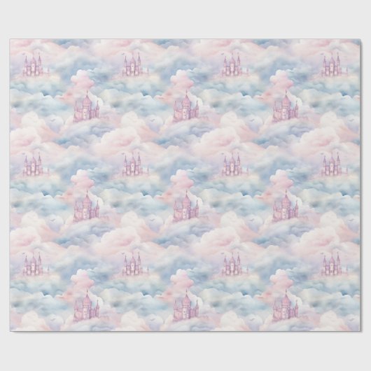 Kasteel in de wolken inpakpapier (Vlak)