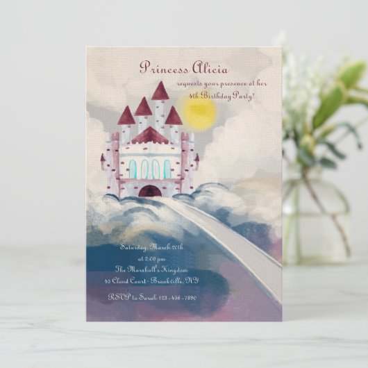 Kasteel in de wolken Uitnodiging (Staand voorkant)