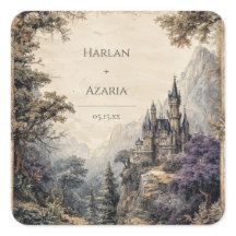 Kasteel in het bos bruiloft Sticker