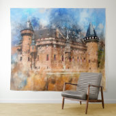 Kasteel in het bos wandkleed (In Situ (horizontaal))