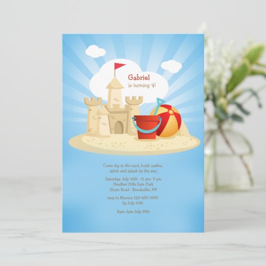 Kasteel in het Zand Uitnodiging (Staand voorkant)