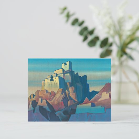 Kasteel in Ladakh door Nicholas Roerich Feestdagenkaart (Staand voorkant)