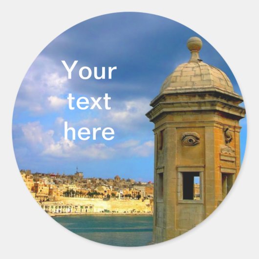 Kasteel in Malta Ronde Sticker (Voorkant)