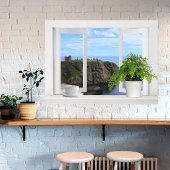 Kasteel in Schotland -- Gezicht op kust vanuit ope Poster