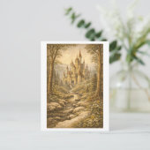 Kasteel in sprookjesstijl briefkaart (Staand voorkant)